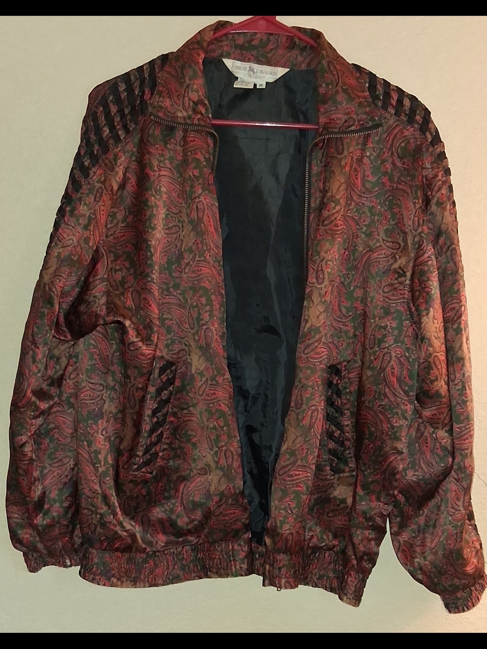 Great Cavalier By St. Paul Vintage Paisley Bomber Jacket - Red Multi